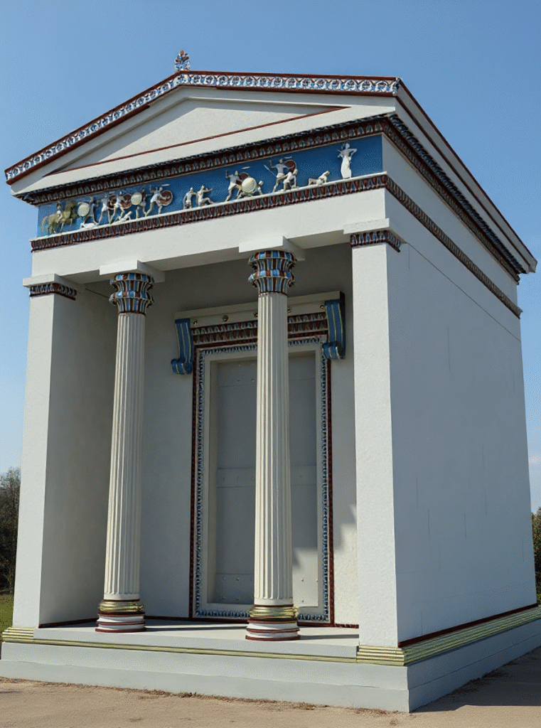 Restitution 3D par le CNRS du temple des marseillais à Delphes